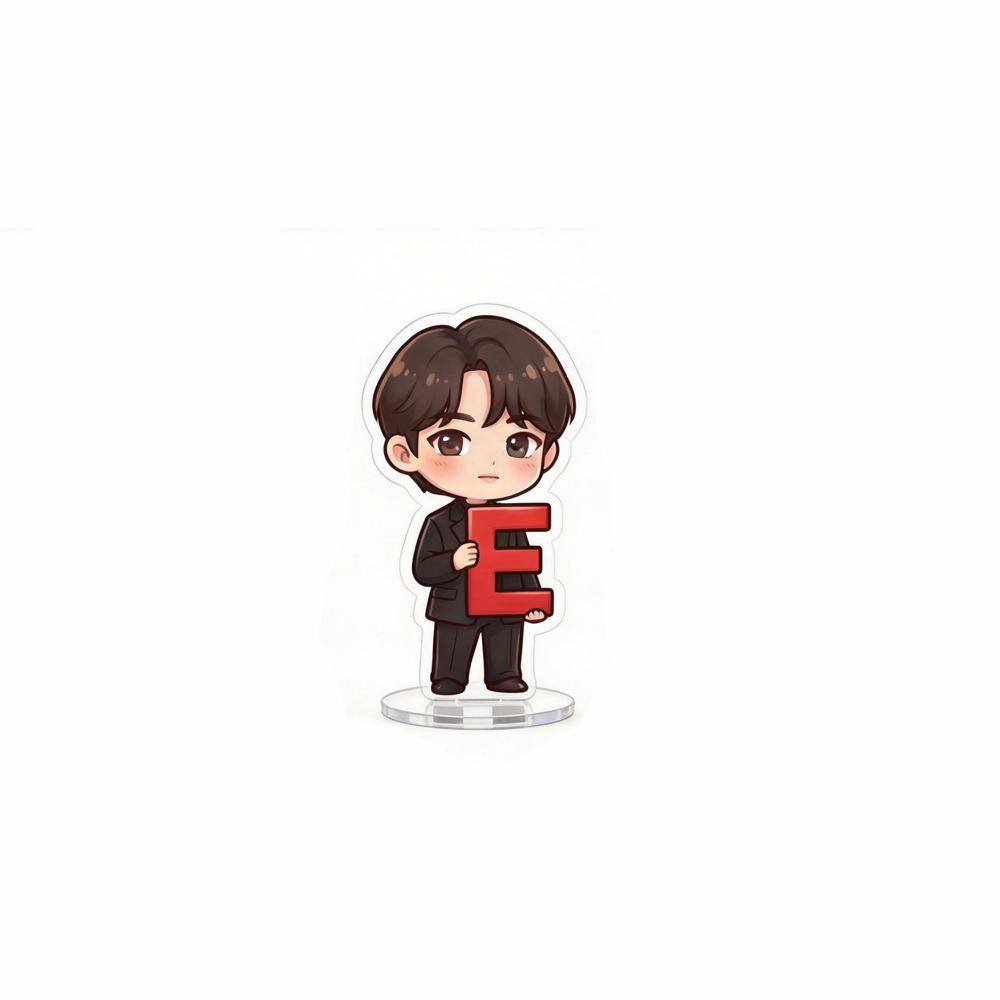 BTS TXEINVF Cute CartoonCartoon Acrylic Standee, Bangtan Boys Cartoon Figure Display with Letter, Kpop ARMY Fans Desk Decor JIM