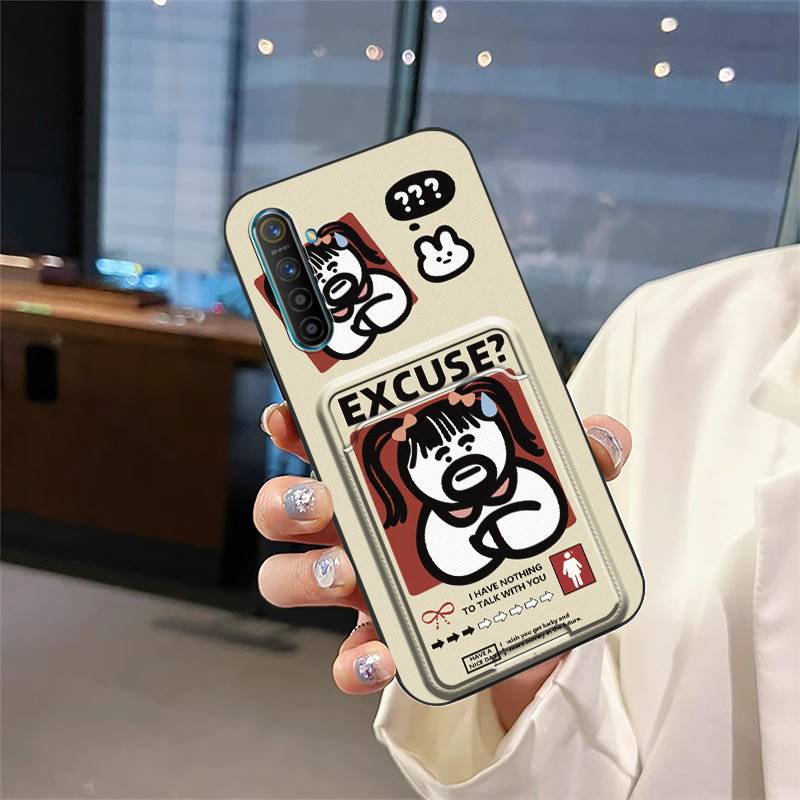 Full wrap Waterproof Phone Case For OPPO Realme X2/Realme XT/K5 Shockproof TPU Cute Card bag protective Card slot Cover