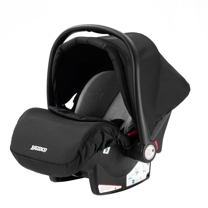 YAZOCO - 3-in-1 Kombikinderwagen - Mit Babywanne-Autositz - Bis 15 kg - Schwarz