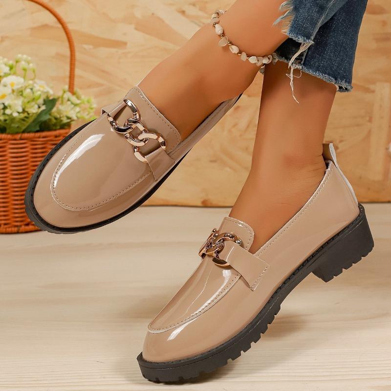 New Plus-size Women's Metal One-foot Flat Shallow Shoes