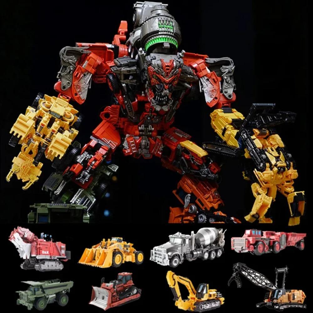 AOYI 8 IN 1 Big Size Devastator Transformation Toys Robot KO GT Action Figure Excavator Hook Crane Scraper Model Kid Gift DD04