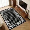 Modern Style Decorative Carpet Black Minimalist Living Room Decor Customizable Bedside Washable Non-slip Floor Mat Dining Room