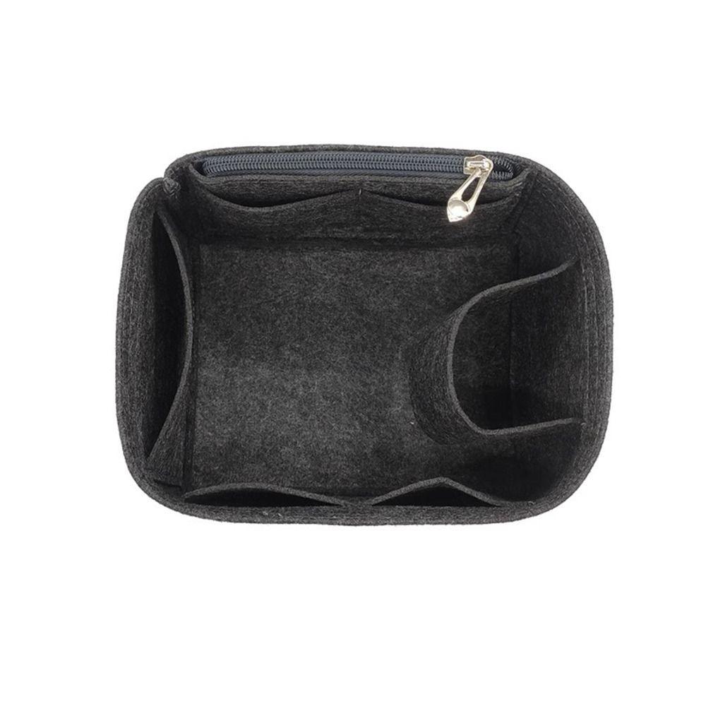 

Multi-Pocket Bag Organizer for Rally Movement Bag Bucket Bag Insert Bag Felt Handbag Liner Bag for Picotin18/22 16x11x10cm темно серый