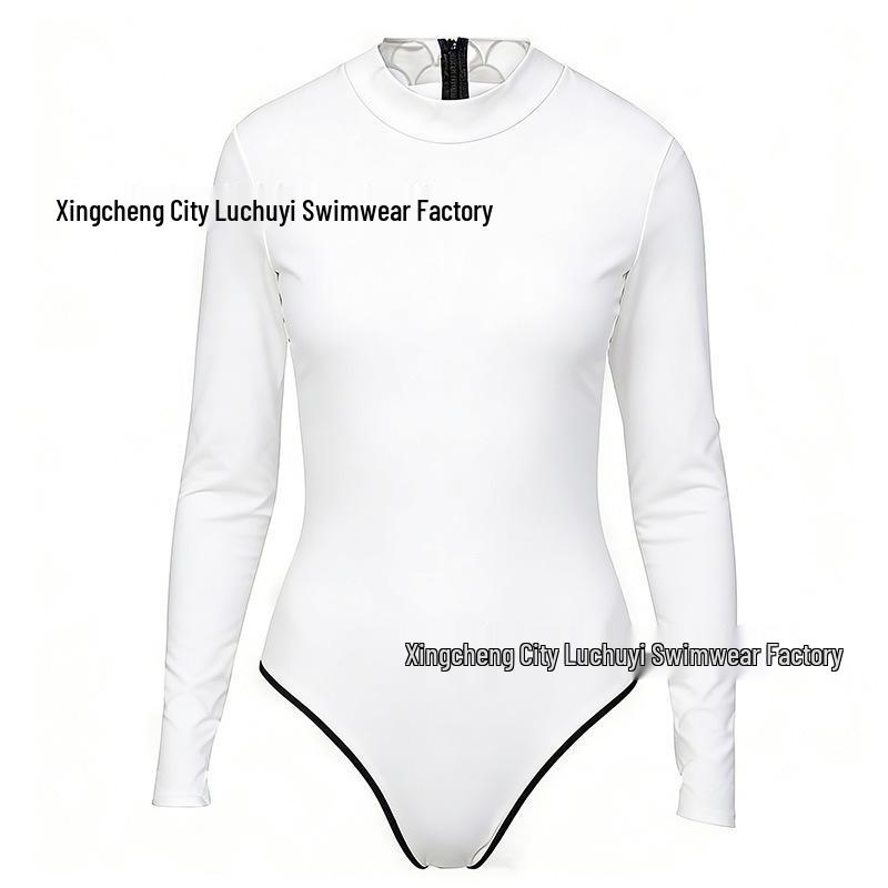 Mermaid Style 3D Fish Scale Women's Long Sleeve One-Piece Swimsuit