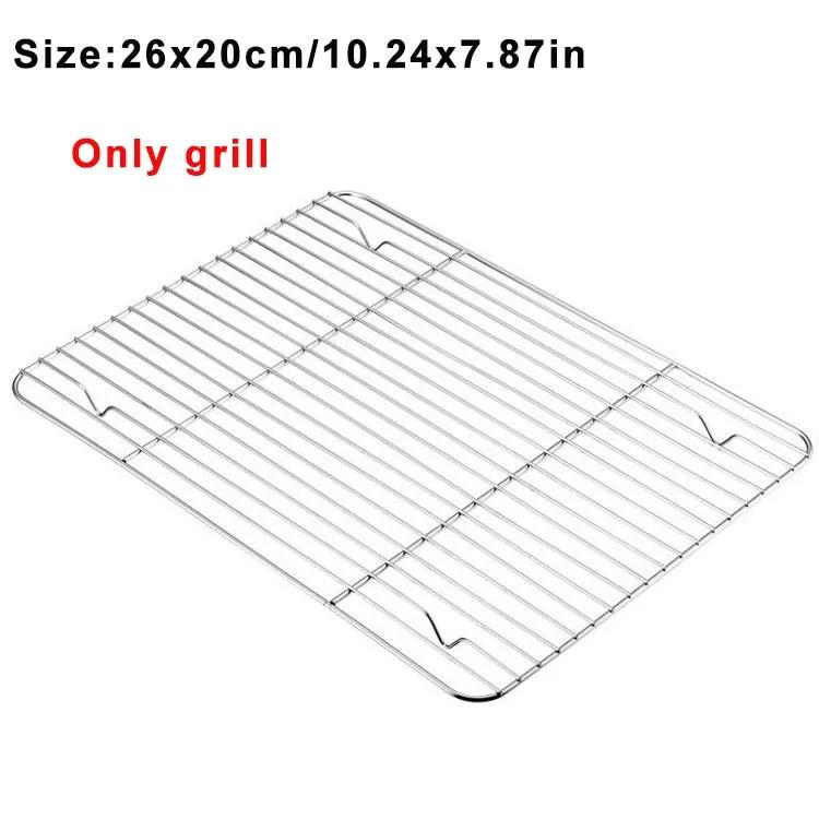 Rectangular Stainless Steel Grill Cookie Baking Pan With Removable Cooling Rack Kitchen Gadget Nonstick Tray Suitable For Oven