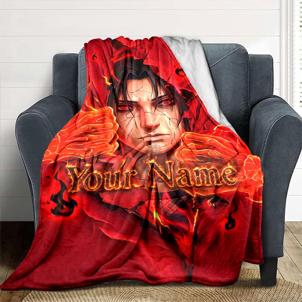Naruto Charakter Personalisierte Namensdecke Kuscheldecke Personalisierte Decke Warme Dekoration für Büro Wohnzimmer Meeresblick Wohnzimmer für Alle Anlässe