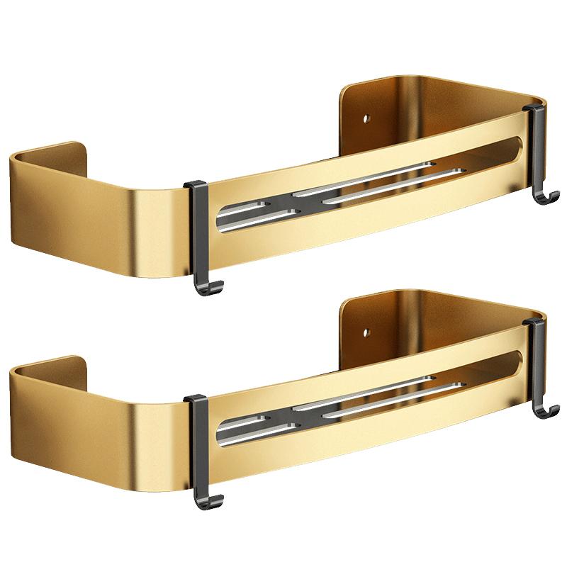 Wall-Mounted Nail-free Shampoo Golden Holder Storage Shelf Toilet Basket Holder Storage Rack Hanging Bathroom Shelves Organizer