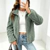 Women's Fuzzy Zip-Up Cardigan Jacket for Fall and Winter