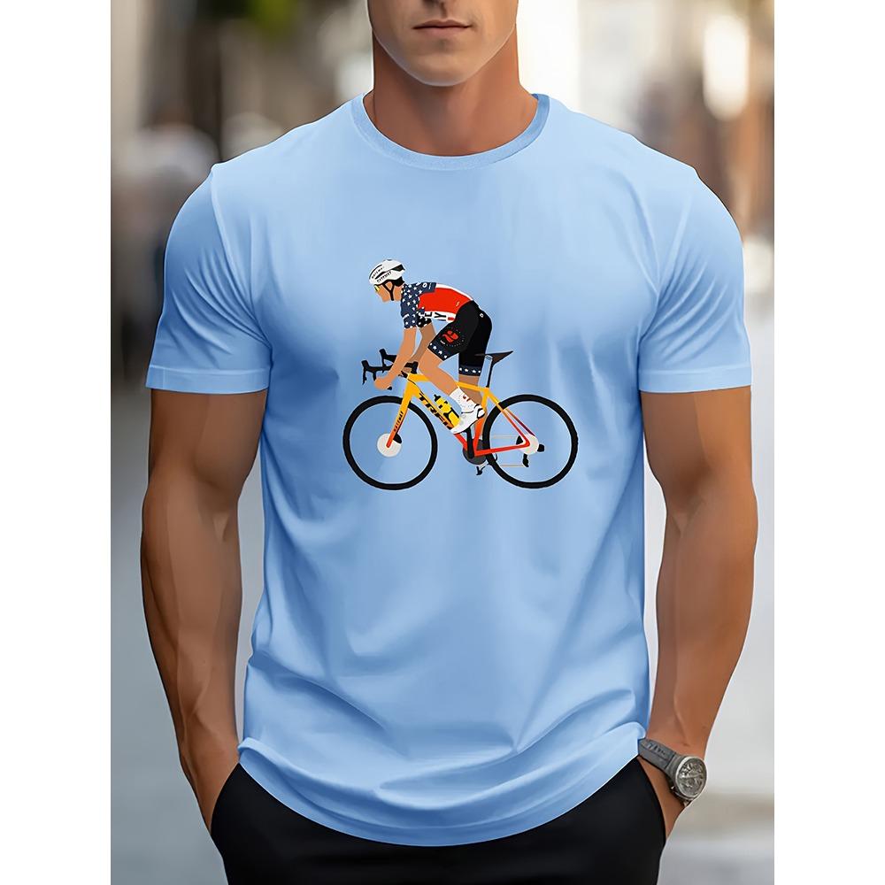 3D Motorcycle Printed Men's Casual Short-sleeved Shirt Urban Street Style Men's Fashionable T-shirt Street Sports Casual T-shirt