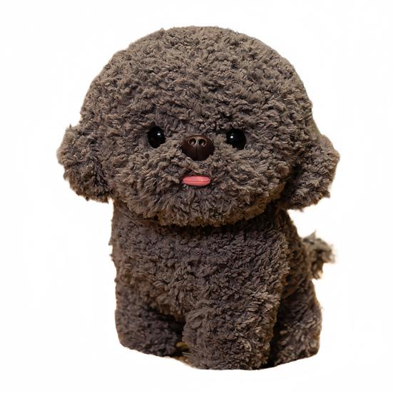 Cute Dog Plush Doll 20/30cm Realistic Soft Fluffy Stuffed Puppy with Playful Tongue Travel Companion Gift for Boys Girls