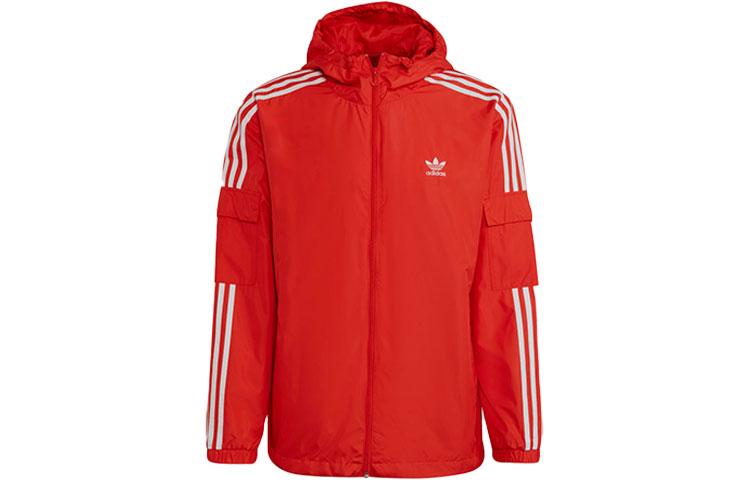 Adidas 3 Stripes Jackets Men s Bright Pink Red Fluorescent Hooded Moderate Other H06685 S
