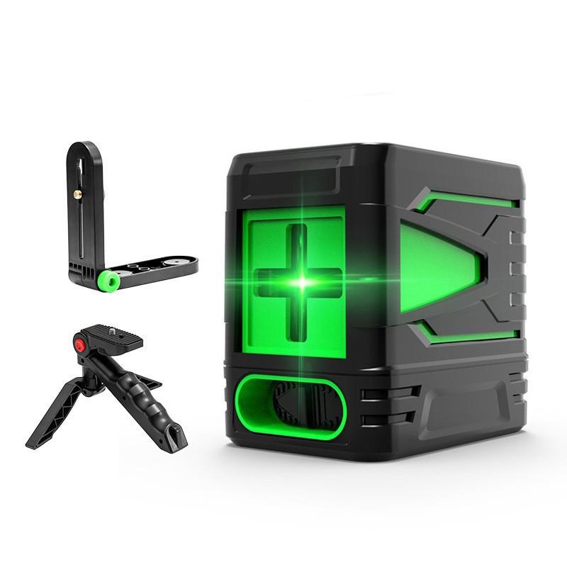 Mini 2-Line Green Light Laser Level: Strong, Thin Line with Automatic Leveling