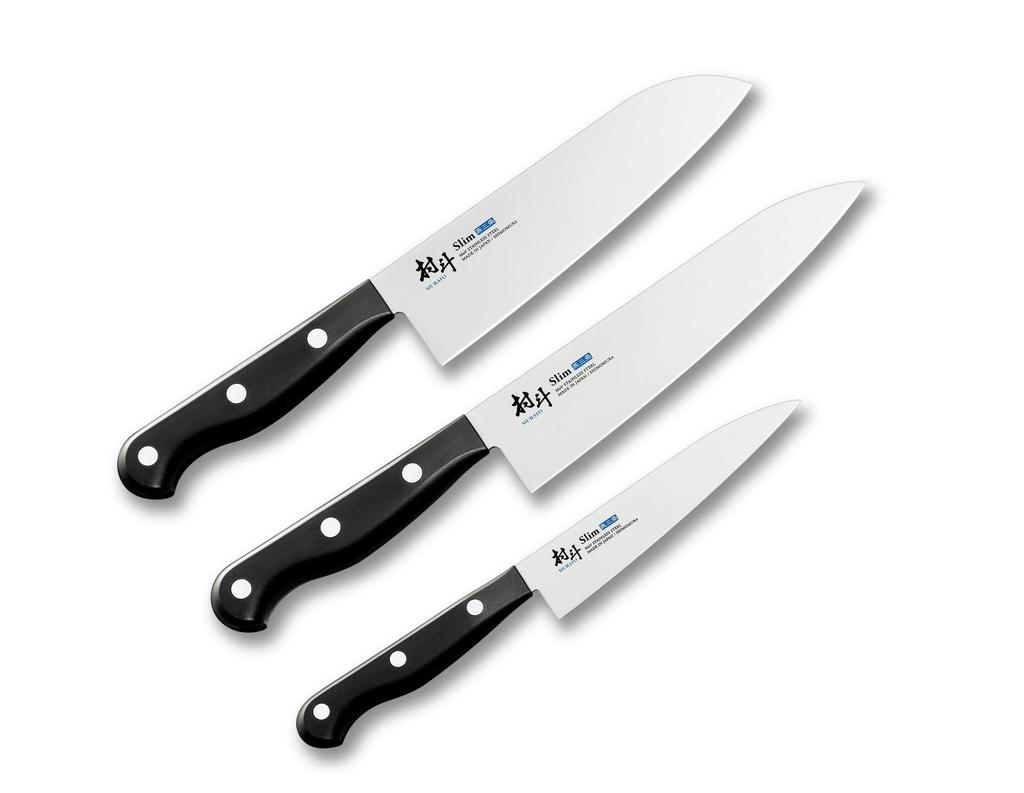 Sada nožů Shimomura Kogyo vyrobená v Japonsku, 3dílná, 16,5 cm [Murato Slim] MSL-902