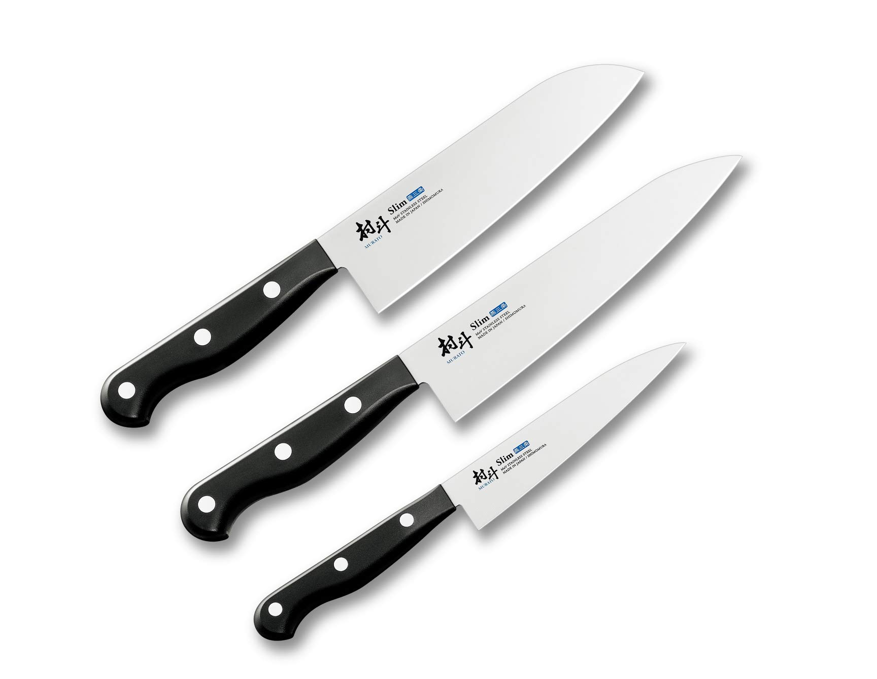 Shimomura Kogyo Made in Japan Conjunto de facas 3 peças 16,5 cm [Murato Slim] MSL-902