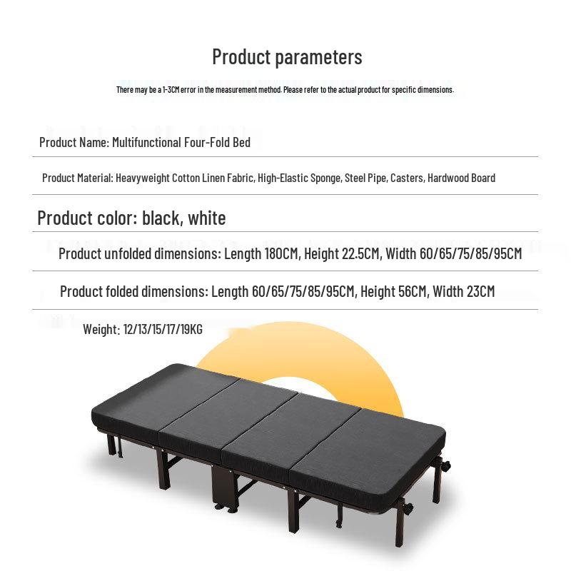 Portable Folding Bed & Mat for Office Lunch Breaks - Convertible, Single-Use, Sit or Lie Down Option