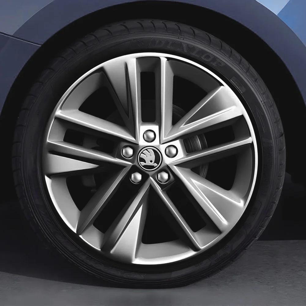 Skoda 2026 Hot 4pc 55mm 65mm Car Original Wheel Center Cover Hub Cap Emblem Replacement For Skoda Octavia Fabia Rapid Yeti Super