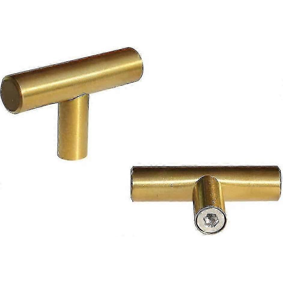 Kitchen Drawer Cabinet Door Knobs Pulls Brushed Nickel (Pack of 5, Gold)