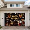1 golden birthday beer themed party banner including balloons beer barrels and flashlights ss
