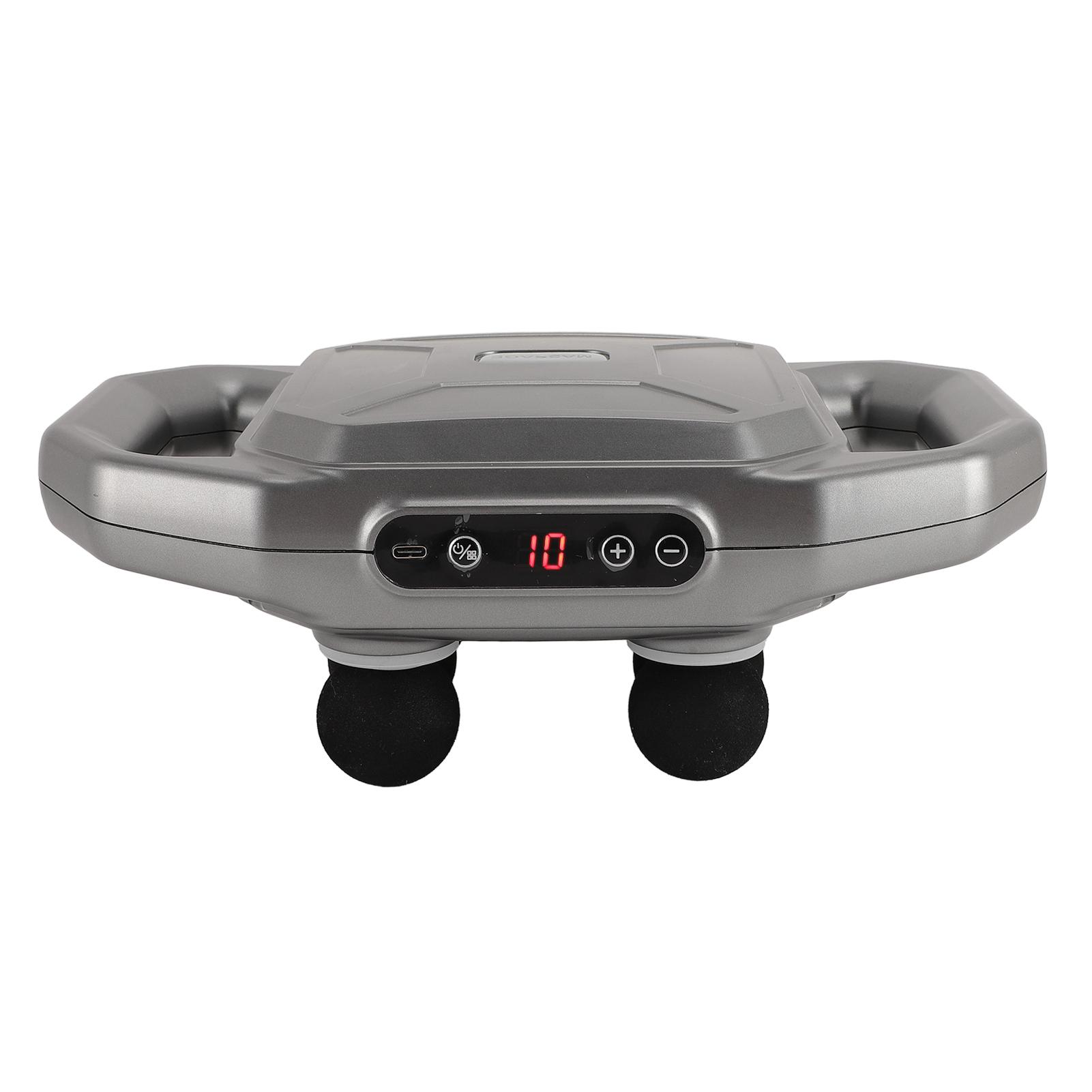 

6-головочный пистолет для глубокого массажа тканей с подогревом, 9 уровней вибрации, снятие боли, зарядка типа C, двойная