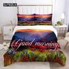 Good Morning Duvet Cover Set Microfiber Coffee Rose Cozy Breakfast Twin Bedding Set Double Queen King Size 2/3pcs Quilt Cover