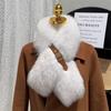 Women's Scarves New Fashionable Women's Neck Warmer Warm and Thickened Scarf Faux Fox Fur High-end and Elegant Choker