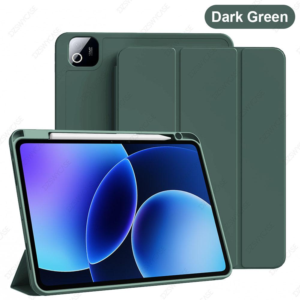 Silicone Case for Pad 7/7 Pro, For Pad 8/8 Pro 11.2 Inch, with Pencil Holder, Trifold Stand Cover, Auto Sleep/Wake