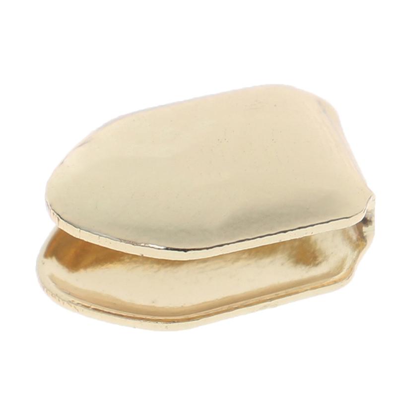 Parrilla de dientes de Hiphop chapada en oro de 14 quilates, tapa de diente pequeña chapada en blanqueamiento falso