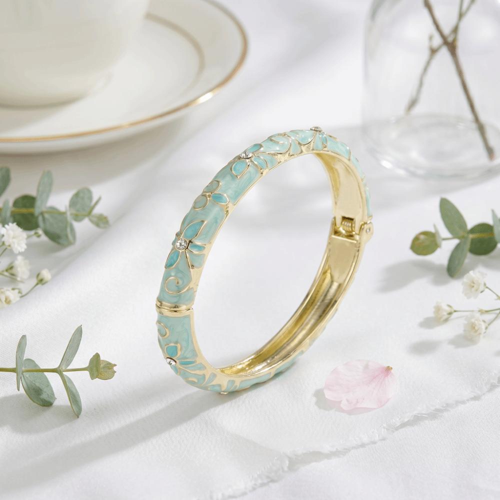 Classic Enamel Dropped Glaze Bangle Encrusted Oil Drop Bracelet Cloisonne Bracelet Women Gifts