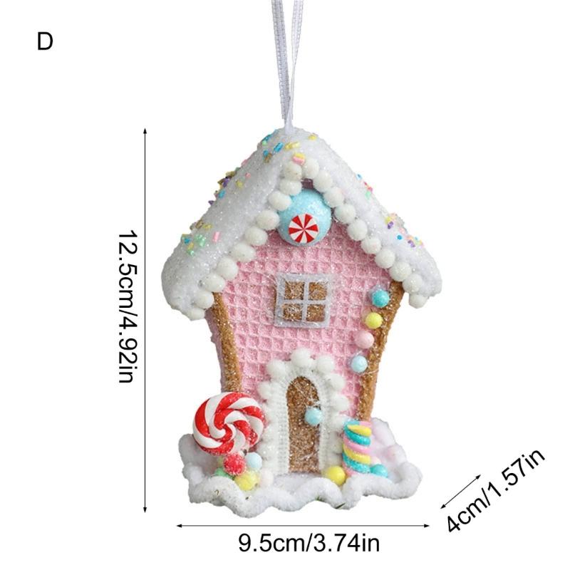 Christmas Tree Hanging Pendant Ice Cream/Cottage/Snowman/Horse Ornament for Holidays Home Decoration Party Supplies