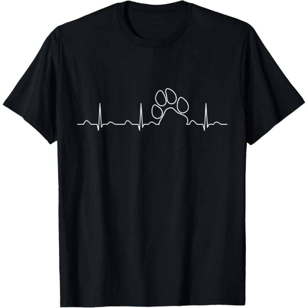 Pawprint Heartbeat Funny Cute Rescue Dog Cat Paw Print Gift Men Women Girls Kids T-Shirt