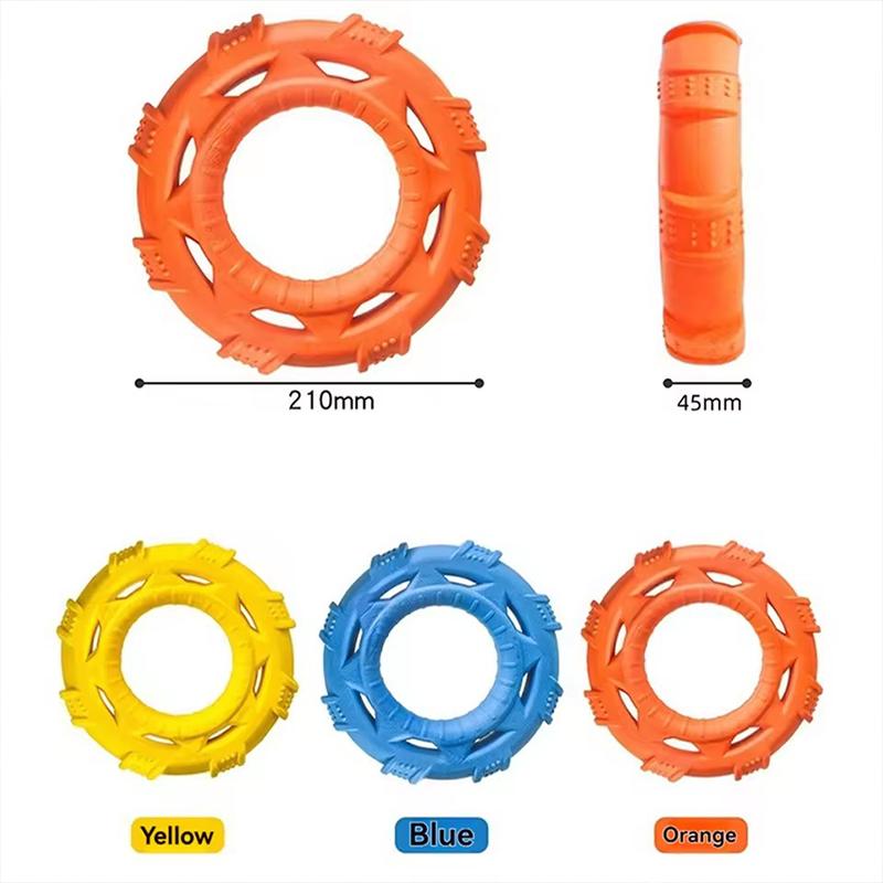 Disco Volador de Anilla de Tracción TPR Duradero Juguete para Perros Ligero Suave Interactivo para Exteriores Entrenamiento Molienda de Dientes Juguete para Masticar Para Perros Medianos Suministro de Juego de Buscar para Mascotas