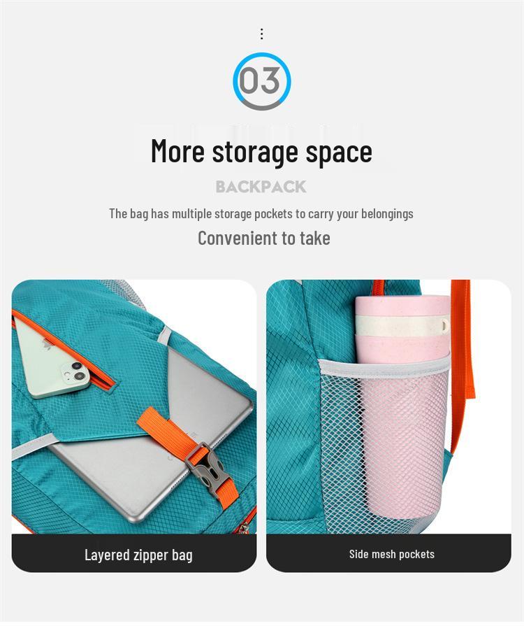 Foldable Water-resistant Outdoor Sports Backpack - Lightweight, Large Capacity for Travel