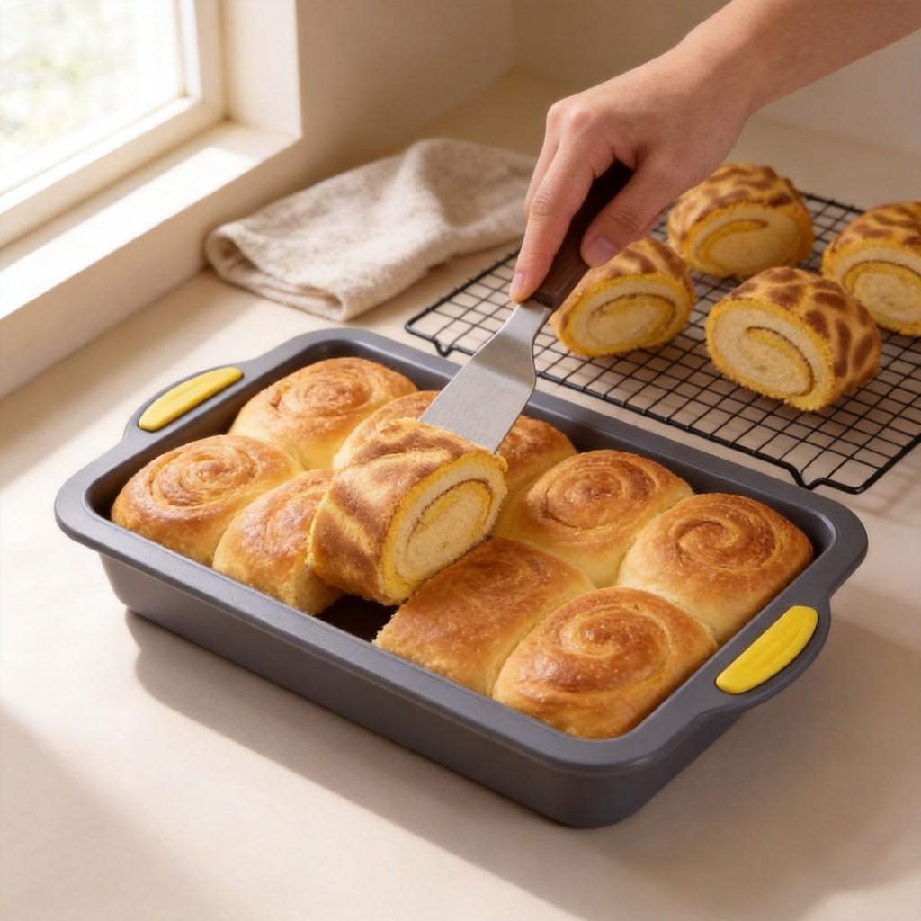 Silicone Baking Pan Rectangular Cake Mold With Easy Release For Home Baking And Swiss Roll Making