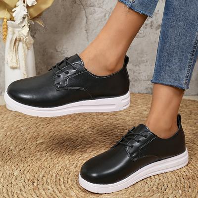 Comercio exterior talla grande primavera y otoño nuevo zapatos casuales de mujer de caña baja boca poco profunda con cordones zapatos casuales para mujer fabricante