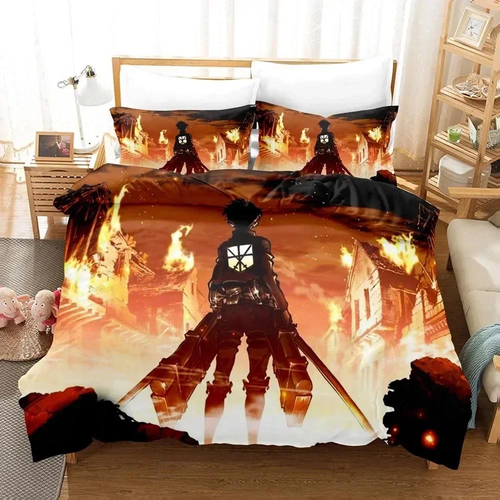 Fashion 3D Attack The Giant Bedding Set Printed Bed Set With Pillowcase Bed Duvet Cover Soft Queen King Size Bedclothes Home