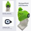 Novelty LED Beanie for Boys Factory Price Logo and Color Custom LOGO Cute Cartoon Green Knitted Hat with LED Headlamp