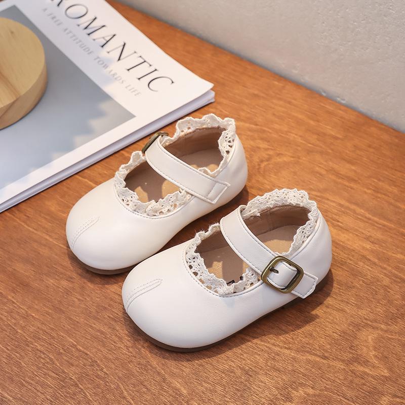 

2025 New Black Soft Sole Baby Leather Shoes for Girls, Lightweight Infant Walking Shoes, Ages 1-3, Perfect for Spring and Autumn 18/13.5cm белый
