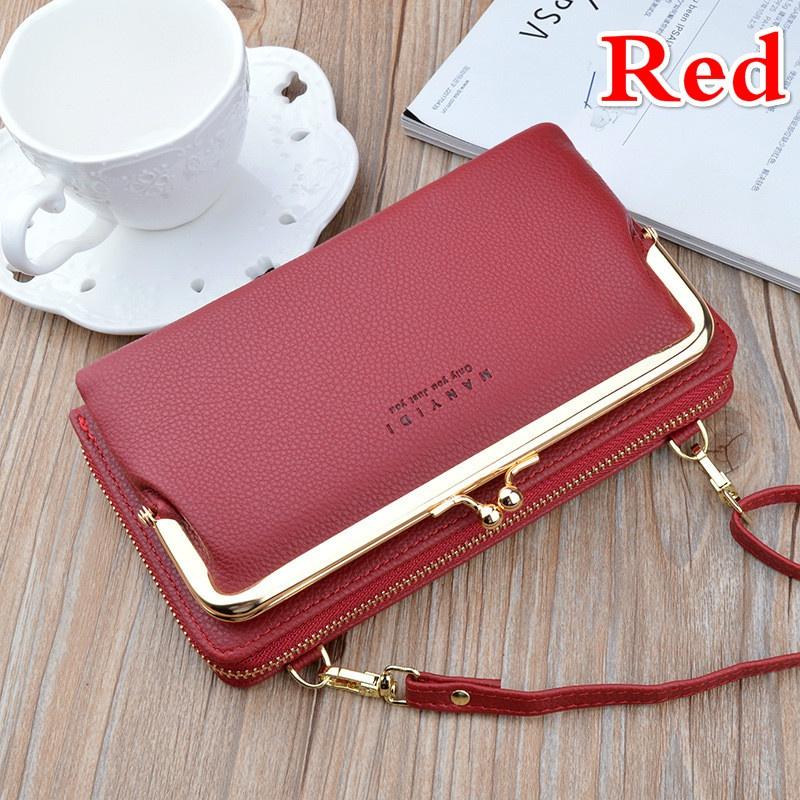

Женский кошелек, сумка для телефона, держатели для карт, ПУ кожа, сумки через плечо, модные женские сумки, Bolsas, женские кошельки для телефона, LS Red