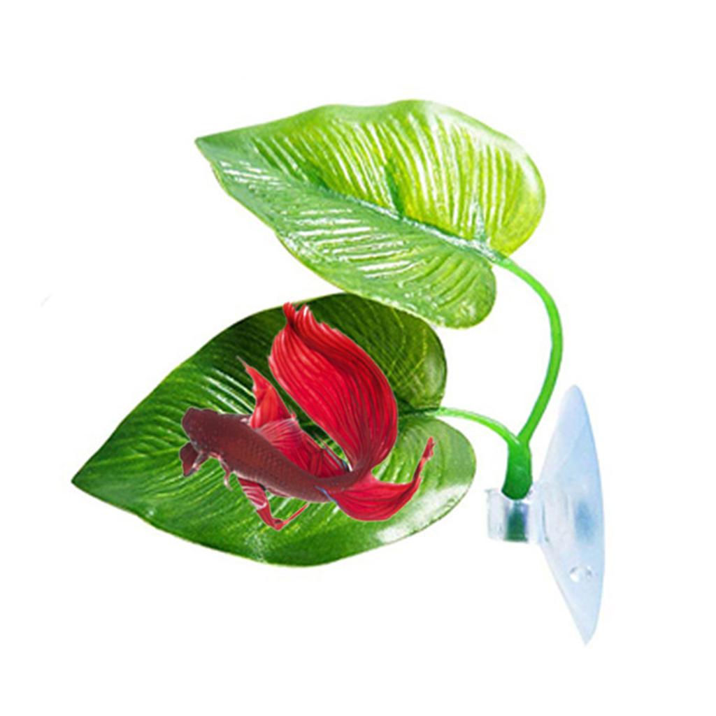 Betta Fish Hammock Plastic Betta Leaf Pad Toy Aquarium Plants Accessories for Playing Hideout and Fish for Tank Decorati