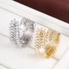 Exquisite Wheat Ear Zircon Open Ring - Elegant Pure Copper Index Finger Design