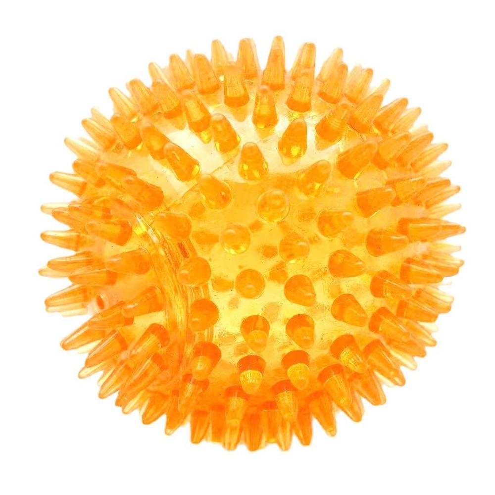 Brinquedos para Animais de Estimação Brinquedos Sonoros de TPR Bola Resistente a Mordidas de Cão Elástica Bola Espinho Médio e Grande Brinquedos para Cães