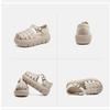Johnature Genuine Leather Retro Handmade Woven Thick Soled Sandals Versatile Women's Platform Shoes