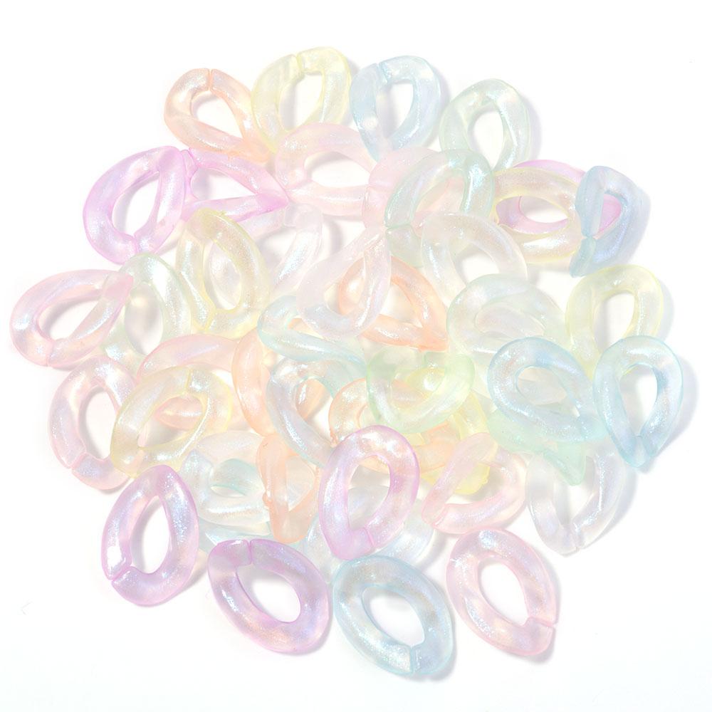 50-100Pcs Acrylic Link Chain Clasps Buckle Beads Connectors For Jewelry Making DIY Bracelet Necklace Glasses Chain Accessories
