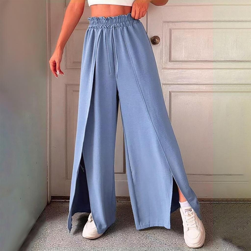 Ladies' Loose Casual Elegant And Comfortable High Waisted Pleated Wide Leg Pants