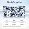 Blue White Floral 1 Theme Quick Dry Beach Towel Custom Name Text Print Large Sand Resistant Towel Beach Vacation