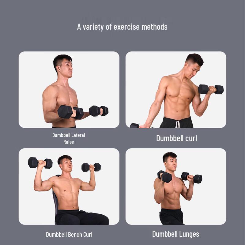 PROIRON Hexagonal Rubber Dumbbells