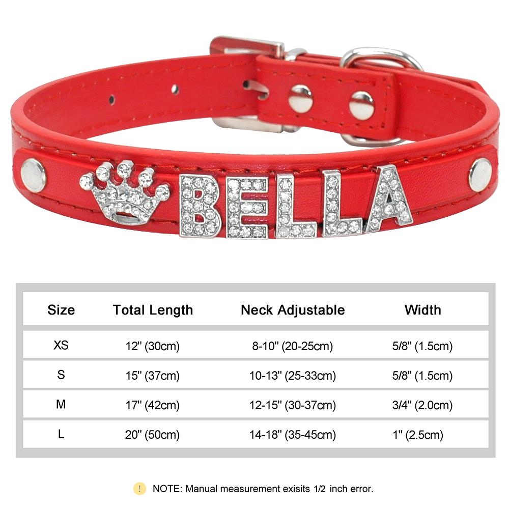 Personlig Små Hunder Chihuahua Halsbånd Bling Rhinestone Hundehalsbånd Gratis Egendefinert Kjæledyr Hunder Katter Navneanheng Kjæledyrtilbehør