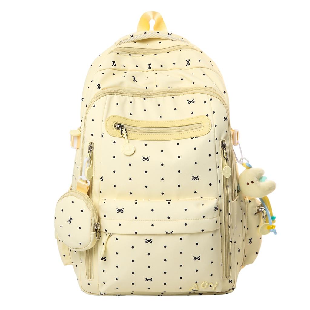 Schoolbag1011 new backpack simple polka dot commuter versatile backpack light fashion high school students large capacity schoolbag