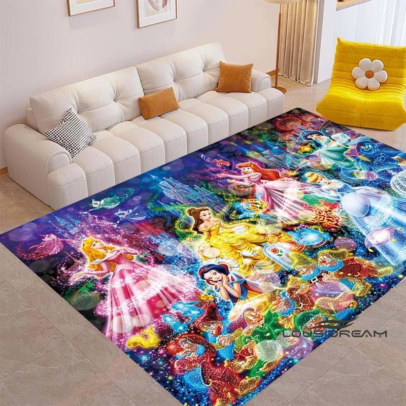 This Disney pink princess-themed rug is suitable for girls' bedrooms, bedside tables, living rooms, sofas, floor mats, children'