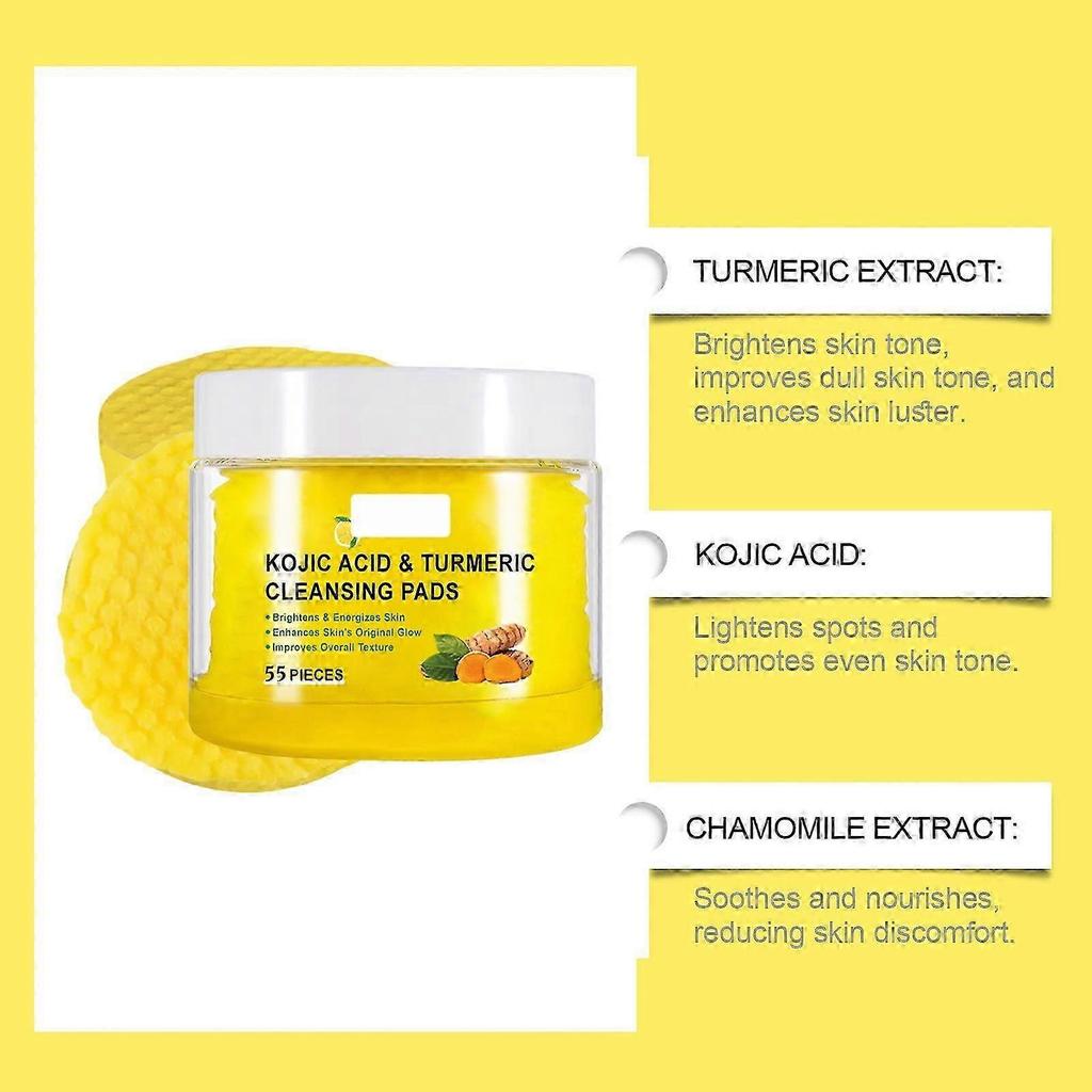 Turmeric Cleansing Pads, Kojic Acid And Turmeric Cleansing Pads Helps Balance Skin Oil And Water,Facial Skin Cleansing Pad